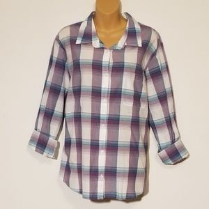 Purple/Plaid Button Down Shirt